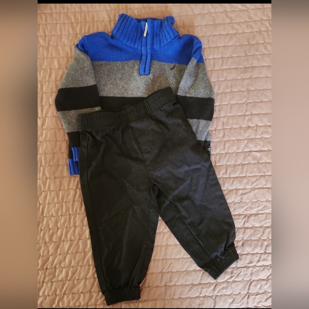 Nautica baby boy pant and sweater set. Size 12 month